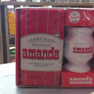Kit (mate, bombilla y  yerba x 500grs) Amanda